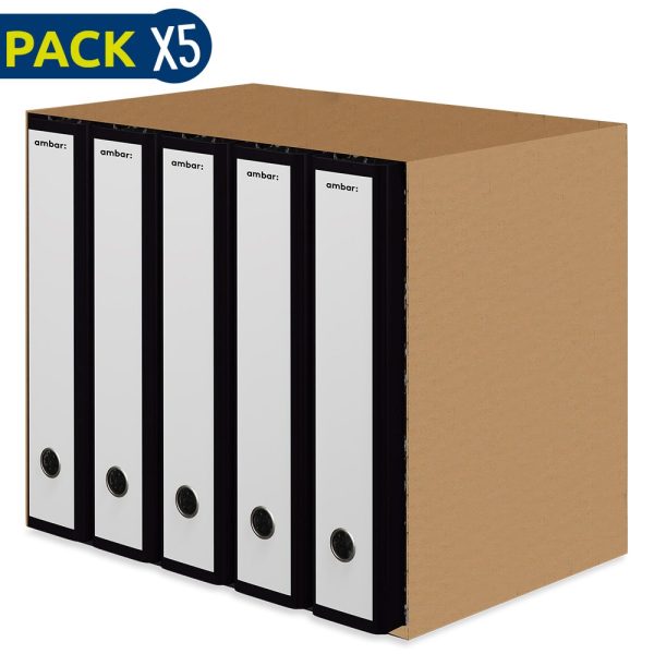 Pack 5 Archivadores A4 Negro con caja