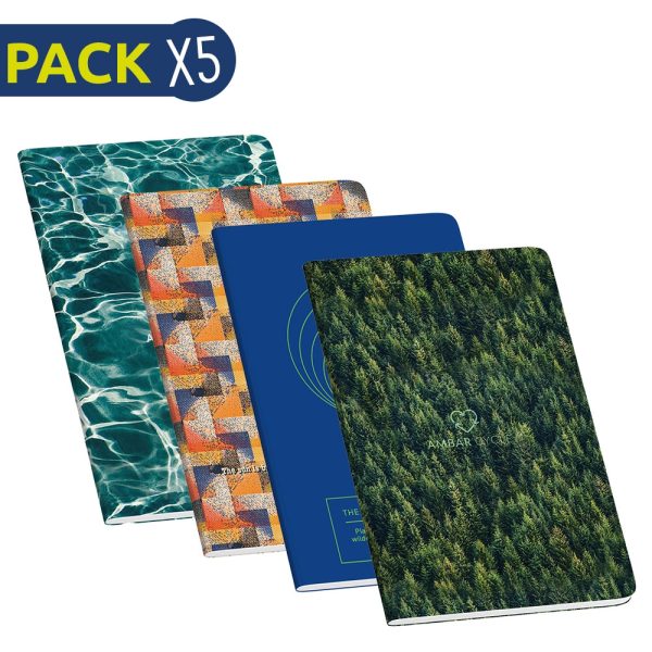 Pack 5 Cuadernos Ambar Cycle Eco surtidas A4 - 48 hojas Rayado