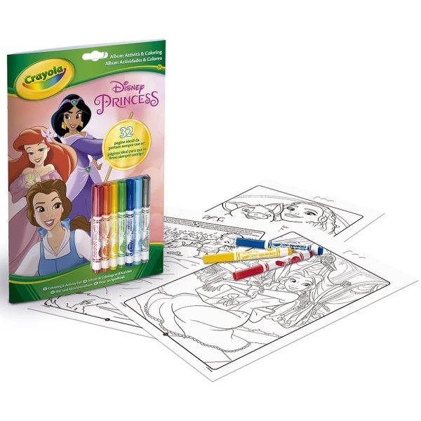 Set Crayola Colorea sin Manchas Princesas Disney. Rotuladores y papel especial