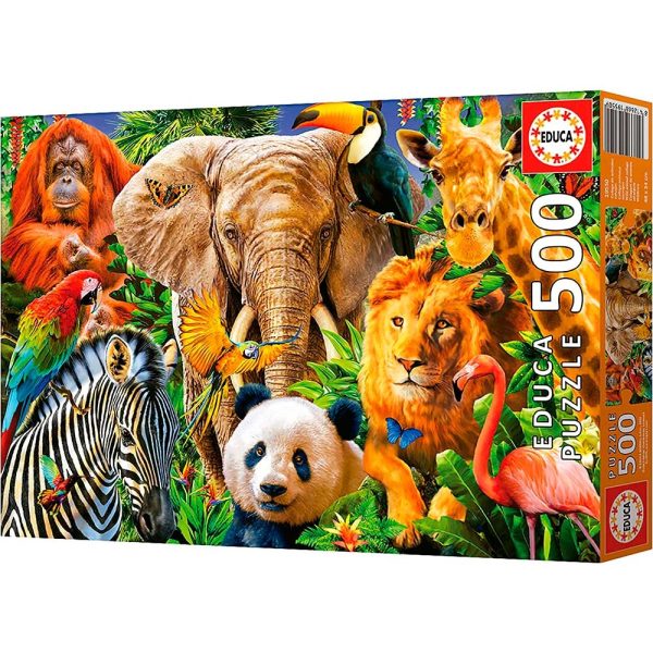 Puzzle Educa 500 piezas Animales salvajes Collage