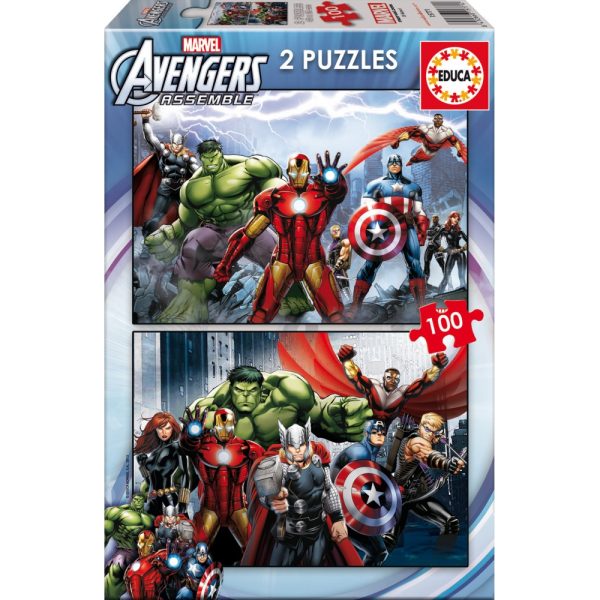 Avengers puzzle doble 2x100 piezas
