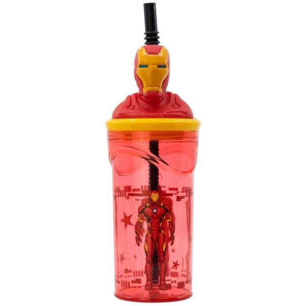 Avengers Iron Man Vaso Pajita Figura 3D 360 ml