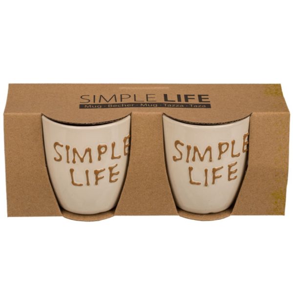 Set 2 tazas Mug 7x6 cm Simple Life