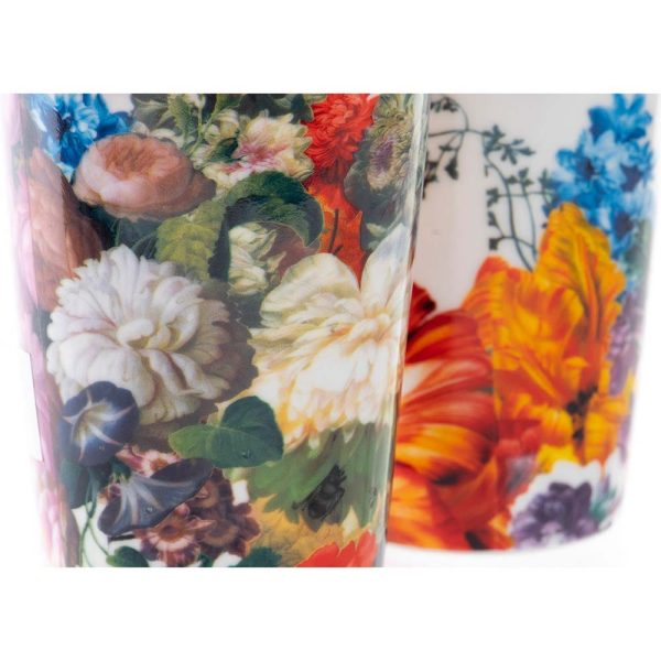Vaso cerámica con tapa floral 400 ml 2 modelos surtidos