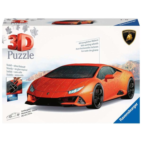 Puzzle 3D Vehículos Lamborghini Huracán EVO 108 piezas