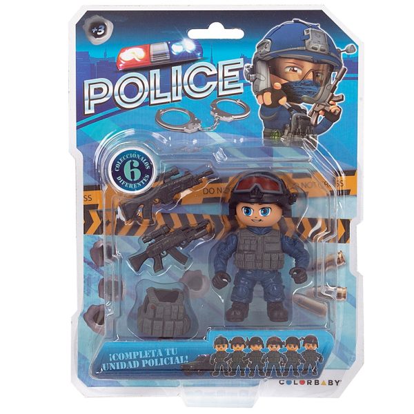 Figura acción Policía mini 6 modelos en blister de 16x22